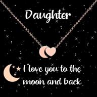 🌙 daughter necklace - heart & moon pendant necklace: i love you to the moon and back. ideal birthday & graduation jewelry gifts for girls, teens, and women. logo