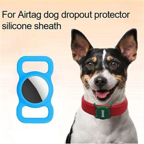 img 3 attached to 🐶 Dog Collar Holder Compatible with Apple AirTag - Silicone Case Cover for Pets Cats, Black & Blue - Ideal Accessory for Apple Finder Location Tracker