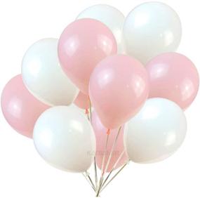 img 2 attached to 🎈 100 штук 12-дюймовые белые нежно-розовые воздушные шары для вечеринки KADBANER