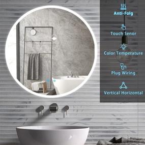 img 3 attached to 🚿 Enhance Your Bathroom with the HOMHUM Round LED Mirror: Dimmable, Anti-Fog, and Waterproof - 24 x 24 Inch, True CRI 95+, CCT Adjustable, UL Certified &amp; Smart Touch Control