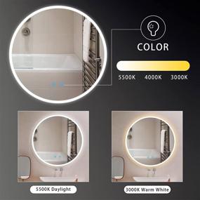 img 2 attached to 🚿 Enhance Your Bathroom with the HOMHUM Round LED Mirror: Dimmable, Anti-Fog, and Waterproof - 24 x 24 Inch, True CRI 95+, CCT Adjustable, UL Certified &amp; Smart Touch Control