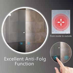 img 1 attached to 🚿 Enhance Your Bathroom with the HOMHUM Round LED Mirror: Dimmable, Anti-Fog, and Waterproof - 24 x 24 Inch, True CRI 95+, CCT Adjustable, UL Certified &amp; Smart Touch Control