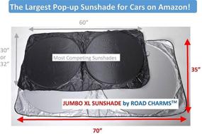 img 1 attached to Jumbo XL Windshield Sun Shade - Easy Foldable Car Window Shade for Vans, SUVs, and Trucks - 70 x 35 inches - Blocks UV Rays - Keeps Vehicle Cool