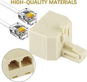 img 1 attached to 📞 Uvital RJ11 Dual Phone Line Splitter - 2 Pack Yellow Wall Jack Adapter for Office Home ADSL DSL Fax Cordless Phone System