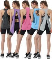 👚 5-pack women's dry-fit tank tops, athletic performance sleeveless shirts for yoga, running, and training logo