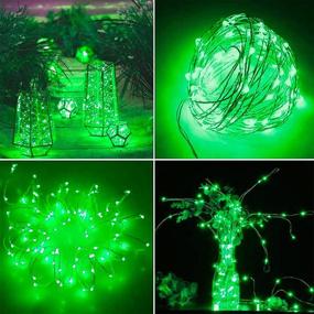 img 1 attached to 🌟 Twinkle Star 2 Pack Outdoor Solar String Lights: Waterproof, 39.4 FT 120 LED Fairy Lights for St. Patrick's Day, Patio, Yard, Wedding, Party Decoration - Green