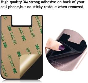 img 1 attached to JINYEXUAN 3pcs Silicone Adhesive Stick-on Cellphone Card Holder Wallet - Black, White, Gray