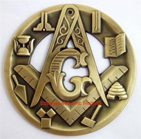 img 1 attached to 🔨 Master Mason Pride: Freemasons Antique Style Medallion Auto Car Heavy Rear Emblem with Freemasonry Symbols— Equinox Masonic Regalia
