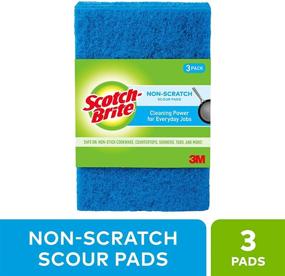 img 3 attached to 🧽 Non-Scratch Scour Pads by Scotch-Brite: Pack of 3 Pads