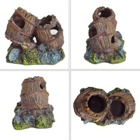 img 1 attached to Resin Artificial Tattered Wine Barrel Bottle Fish Tank Ornament for Shrimp, Hermit Crab Breeding, Cave Hide, Play, Rest - Aquarium Decoration Cave Jar