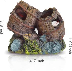 img 3 attached to Resin Artificial Tattered Wine Barrel Bottle Fish Tank Ornament for Shrimp, Hermit Crab Breeding, Cave Hide, Play, Rest - Aquarium Decoration Cave Jar