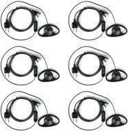 🎧 6-pack walkie talkie headset d shape with mic security earpiece for midland gxt1000vp4 lxt500vp3 gxt1050vp4 gxt1000xb logo