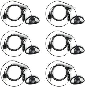 img 4 attached to 🎧 6-Pack Walkie Talkie Headset D Shape with Mic Security Earpiece for Midland GXT1000VP4 LXT500VP3 GXT1050VP4 GXT1000XB