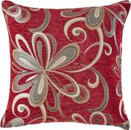 🌹 burgundy vintage floral throw pillow with chenille chateau design - 18 x 18 in - by violet linen logo