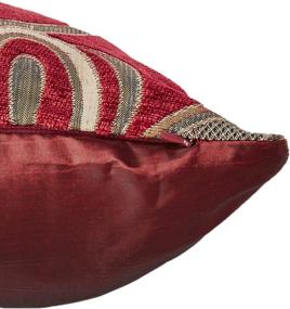img 2 attached to 🌹 Burgundy Vintage Floral Throw Pillow with Chenille Chateau Design - 18 x 18 in - by Violet Linen