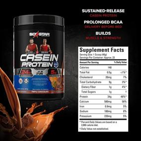 img 3 attached to 🏋️ Белок для мышц Six Star Elite Casein Protein Powder - Медленно усваивающийся мицеллярный казеиновый протеин для набора мышц - Тройной шоколадный вкус - 2 фунта (26 порций) - Улучшенная упаковка