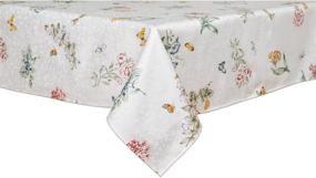 img 2 attached to 🦋 120 Inch Rectangle Tablecloth - Lenox Butterfly Collection