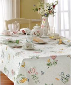 img 1 attached to 🦋 120 Inch Rectangle Tablecloth - Lenox Butterfly Collection