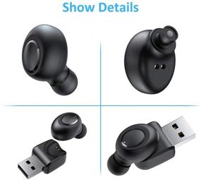 img 2 attached to Беспроводной наушник Bluetooth с микрофоном для одного уха с невидимым дизайном - время работы 6 часов и USB док-станция для зарядки - влагозащищенные спортивные наушники