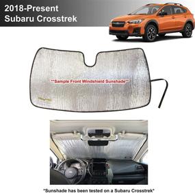 img 4 attached to 🌞 YelloPro Custom Fit Reflective Sunshade for Subaru Crosstrek 2018-2021 | Protect Your Car from Harmful UV Rays | Made in USA