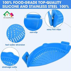 img 2 attached to 🍝 Snap Strainer - Silicone Food Strainer, 2-Pack Fine Mesh Strainers, Heat-Resistant Clip-On Strain Strainer - Collapsible Basket Kitchen Gadgets for Pasta, Noodles, Vegetables, Sauce, Beef - Fits All Pots and Bowls