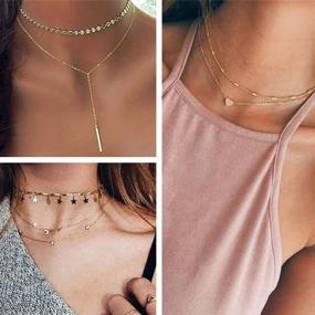 img 2 attached to 📿 FUNRUN JEWELRY 10PCS Layered Choker Necklace Set: Trendy Multilayer Chain Necklace for Women and Girls, Adjustable Design