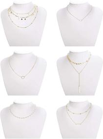 img 1 attached to 📿 FUNRUN JEWELRY 10PCS Layered Choker Necklace Set: Trendy Multilayer Chain Necklace for Women and Girls, Adjustable Design