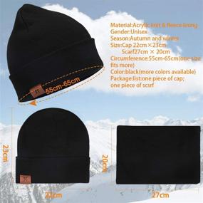 img 2 attached to Warm Winter Hat Scarf Set with Touchscreen Gloves for Men 🧣 and Women - Cozy Beanie, Gloves, and Neck Warmer with Fleece Lining