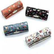 floral lipstick case holder with mirror for ladies - 4 pcs cosmetic storage kit makeup travel cases organizer bag for purse by senseyo logo