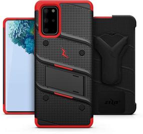 img 3 attached to 📱 ZIZO Bolt Series Galaxy S20 Plus Case: Kickstand Holster Lanyard, Black & Red