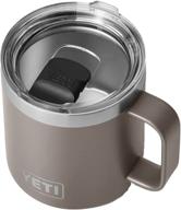 ☕ yeti rambler 14 oz mug: vacuum insulated stainless steel with magslider lid, sharptail taupe - durable and stylish beverage container logo