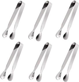 img 4 attached to 🍬 Ice Tongs Sugar Cubes Tongs - Pack of 6 Stainless Steel Mini Tongs for Serving, Appetizers, Tea Parties, Coffee Bars, and Small Kitchens