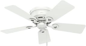 img 3 attached to 🔵 Hunter 51022 Conroy Low Profile Ceiling Fan, 42", Snow White Finish with LED Light and Pull Chain Control