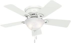 img 4 attached to 🔵 Hunter 51022 Conroy Low Profile Ceiling Fan, 42", Snow White Finish with LED Light and Pull Chain Control