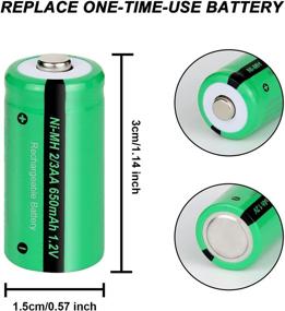 img 3 attached to 🔋 12Pcs 2/3AA NIMH Rechargeable Battery 1.2V 650mAh Button-Top - Long-lasting Power Solution
