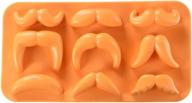 🧔 novelty moustache ice cube tray - fon-10001 - unique orange design 6.75"x3.60"x0.73 logo