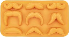 img 1 attached to 🧔 Novelty Moustache Ice Cube Tray - FON-10001 - Unique Orange Design 6.75"x3.60"x0.73