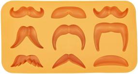 img 2 attached to 🧔 Novelty Moustache Ice Cube Tray - FON-10001 - Unique Orange Design 6.75"x3.60"x0.73