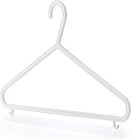 img 4 attached to HANGERWORLD 14inch White Plastic Hangers - Pack of 10