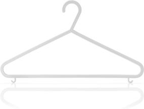 img 3 attached to HANGERWORLD 14inch White Plastic Hangers - Pack of 10