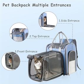 img 1 attached to Hanjo Pets Cat Backpack Expandable Dogs