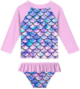 img 3 attached to 👸 Keep Your Princess Protected: UNIFACO Toddler Girls Swimsuit Rashguard Set with UPF 50+ Sun Protection for Summer Beach Fun (2-8T)