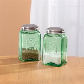 img 1 attached to Classic Green Depression-Style Glass Salt and Pepper Shakers