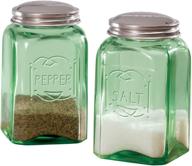 classic green depression-style glass salt and pepper shakers logo