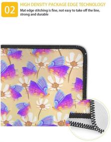 img 2 attached to 🐝 GIFTPUZZ Набор ковриков для кухни с пчелой и подсолнухом - Ковры для пола на кухню, машинная стирка, нескользящие, мягкий комплект ковриков для кухни, впитывающие воду - Идеально подходят для коридора, спальни, гостиной - Черный и желтый.