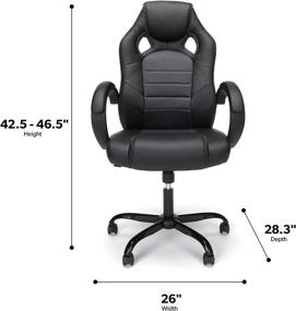 img 1 attached to 🎮 Comfortable High-Back Gray Gaming Chair with Padded Loop Arms - OFM ESS Collection