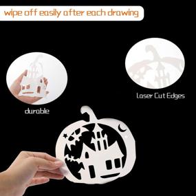 img 2 attached to 🎃 Biubee 12pcs Halloween Pumpkin Stencils Set- Plastic DIY Decorative Templates for Crafts, Painting, Spraying on Door, Window, Car, Wood, Airbrush, Wall Art, Journaling, Scrapbooking