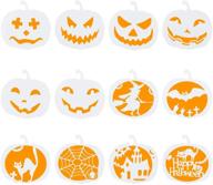 🎃 biubee 12pcs halloween pumpkin stencils set- plastic diy decorative templates for crafts, painting, spraying on door, window, car, wood, airbrush, wall art, journaling, scrapbooking logo