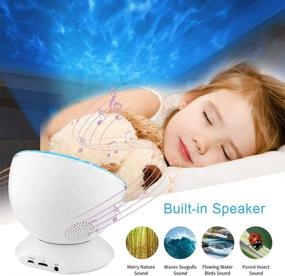 img 2 attached to Jusale Ocean Wave Projector Night Light with Remote Control and Speaker - 7 Modes Undersea LED Lamp for Kids and Adults