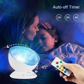 img 1 attached to Jusale Ocean Wave Projector Night Light with Remote Control and Speaker - 7 Modes Undersea LED Lamp for Kids and Adults